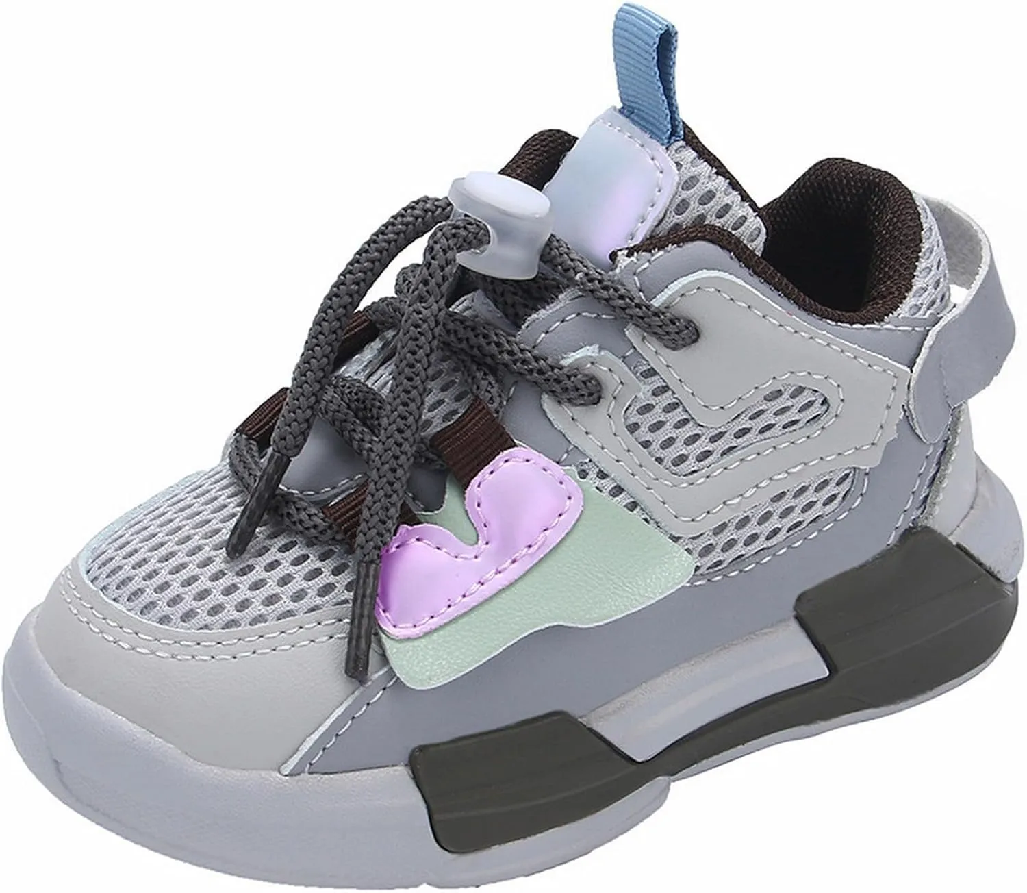 1 to 11 Years Toddler Kids Sports Shoes Lace-up Breathable Outdoor School Trainers Basketball Shoes for Boys Girls