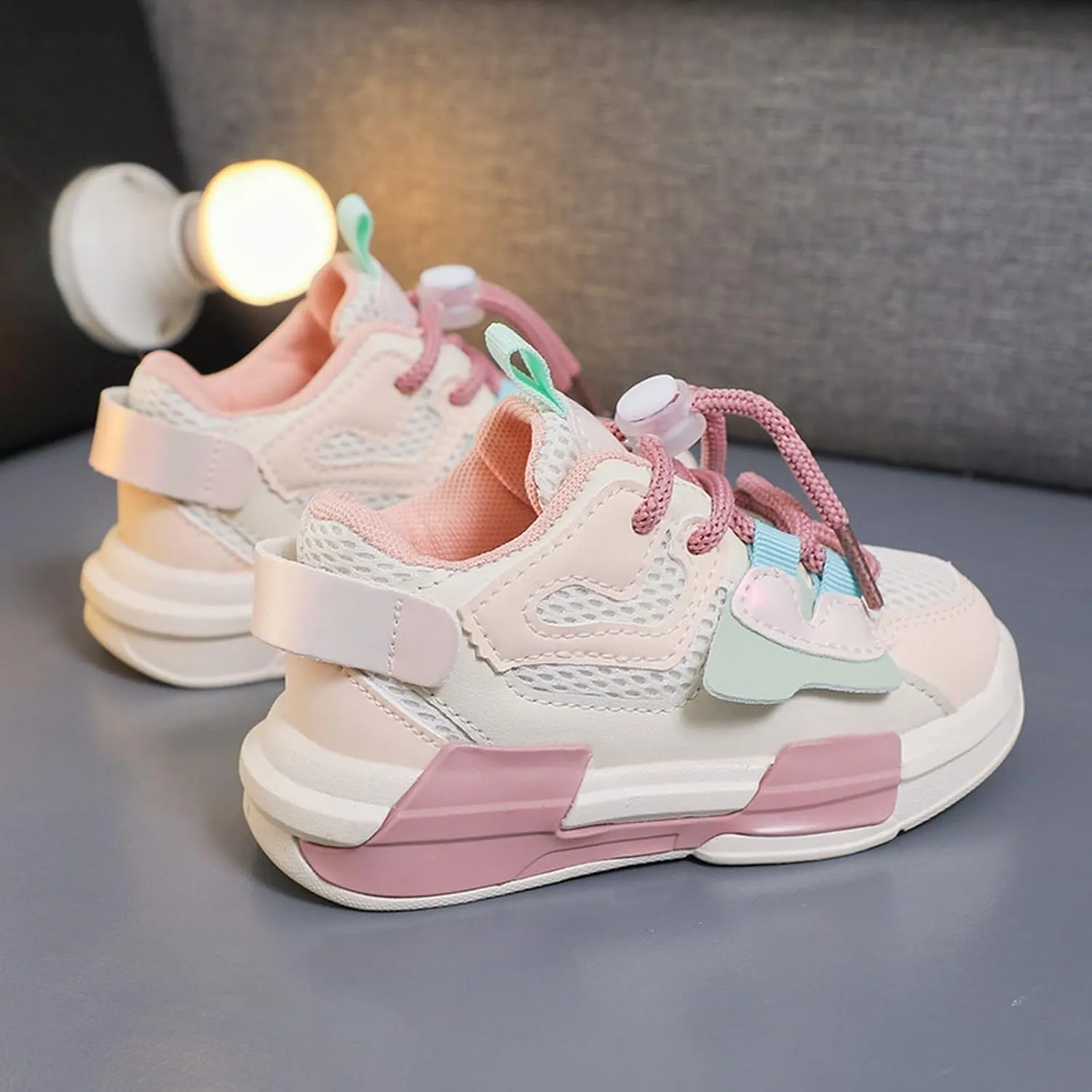 1 to 11 Years Toddler Kids Sports Shoes Lace-up Breathable Outdoor School Trainers Basketball Shoes for Boys Girls