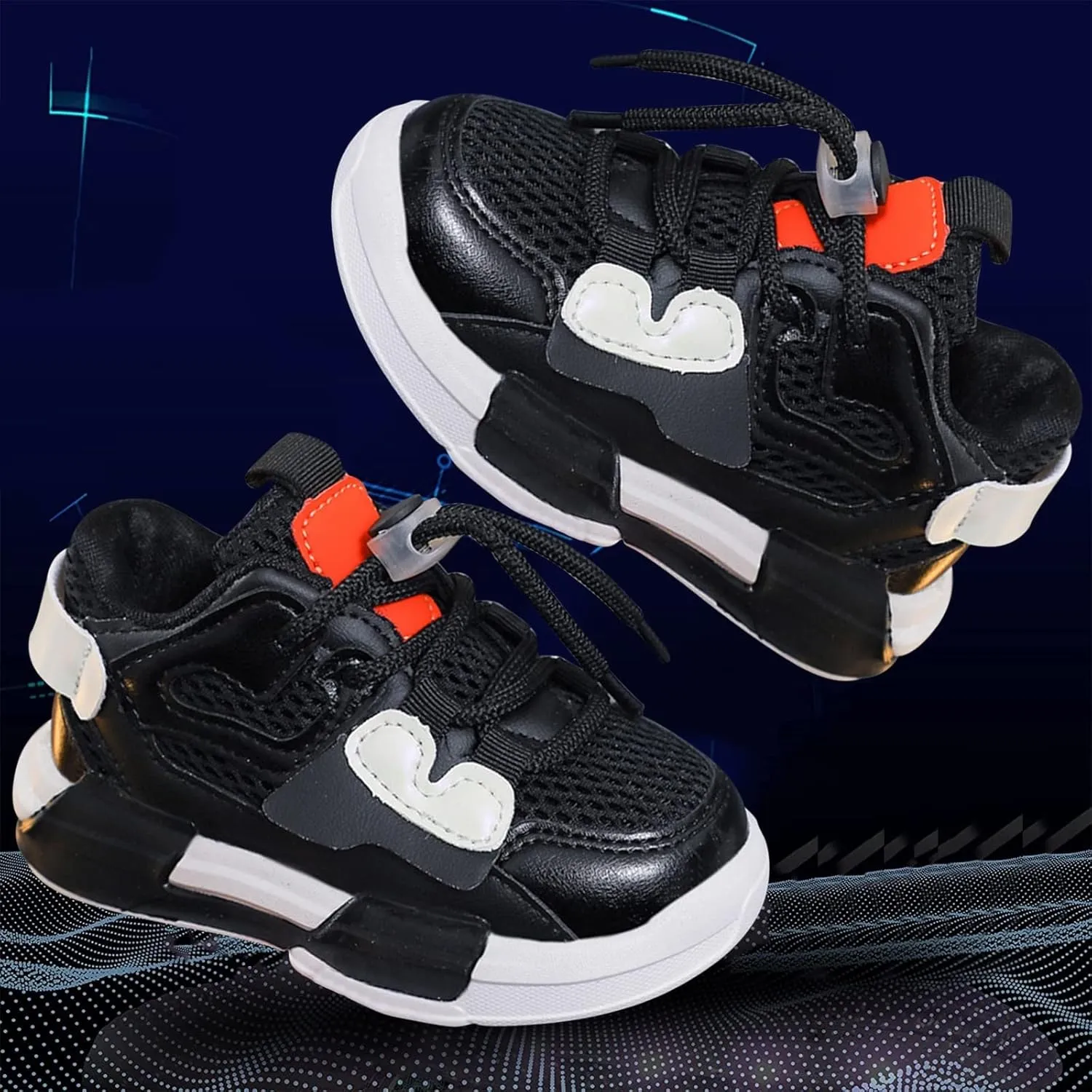 1 to 11 Years Toddler Kids Sports Shoes Lace-up Breathable Outdoor School Trainers Basketball Shoes for Boys Girls