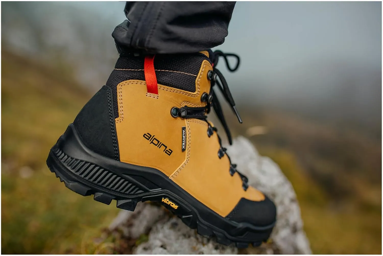 Alpina Stador Premium Hiking Boots | Ankle High | Waterproof | Breathable Membrane | Vibram Sole | Slip Resistant | Made in Europe