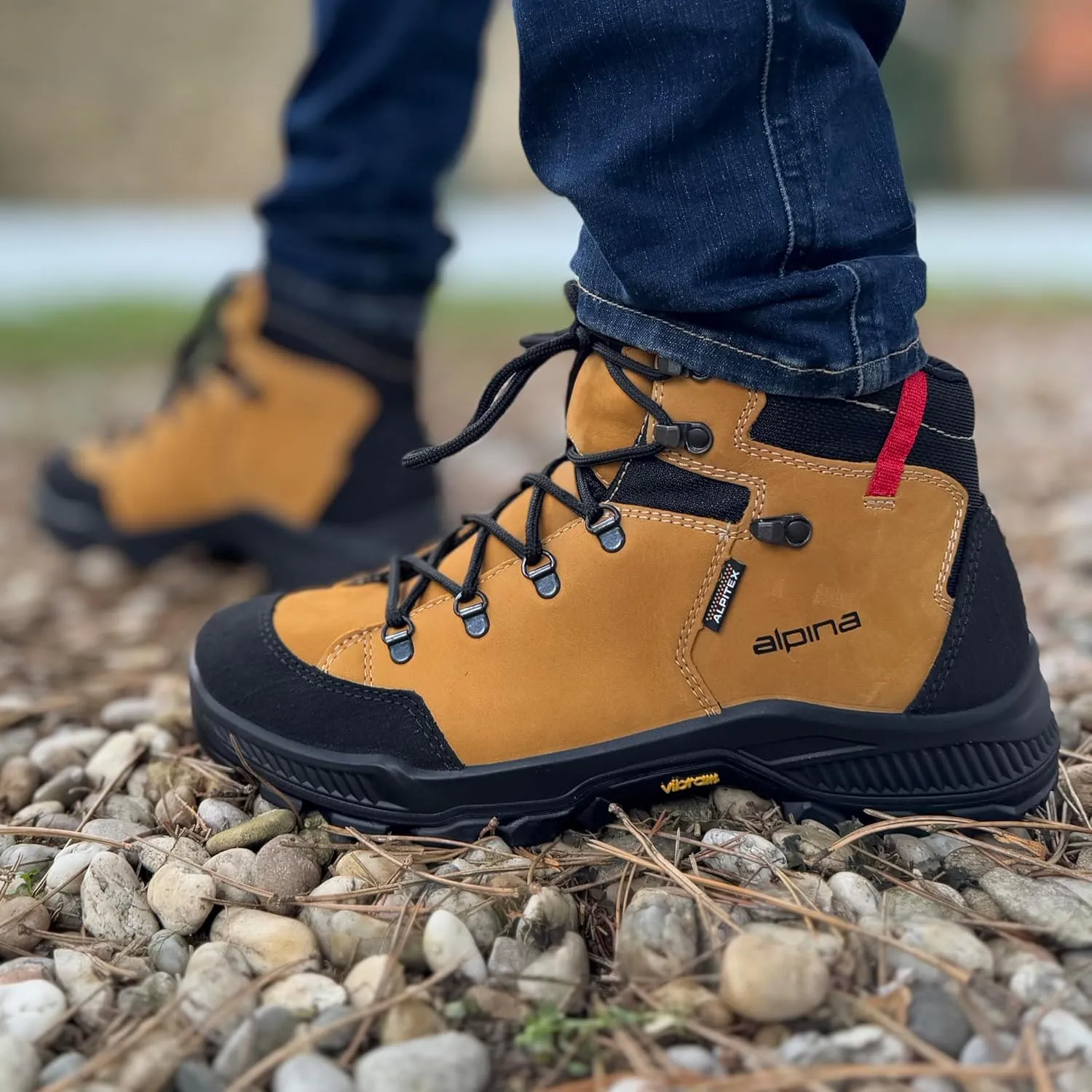 Alpina Stador Premium Hiking Boots | Ankle High | Waterproof | Breathable Membrane | Vibram Sole | Slip Resistant | Made in Europe