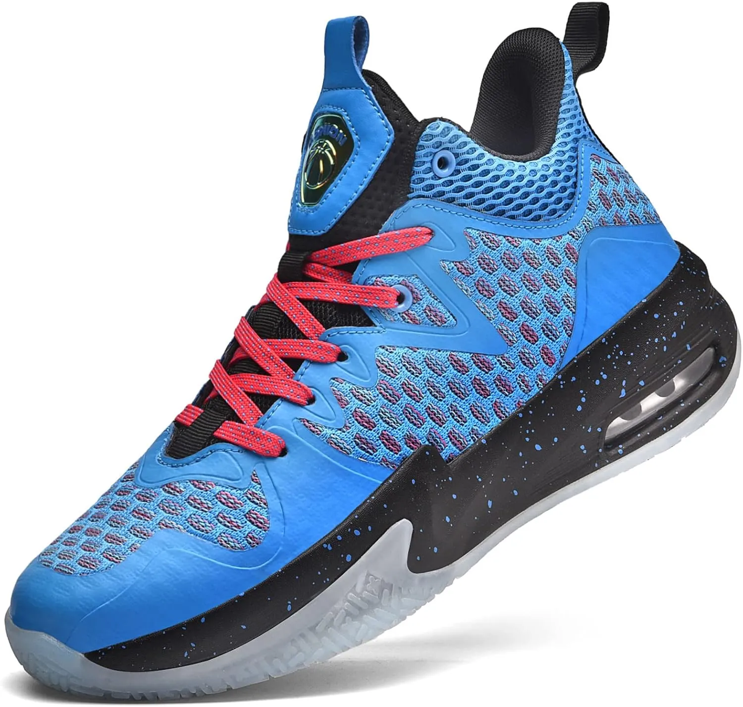 ASHION Men Basketball Shoes Arch Support Mens Sneakers Anti Slip Breathable Comfortable High Top Sports Running Walking Tennis Shoes