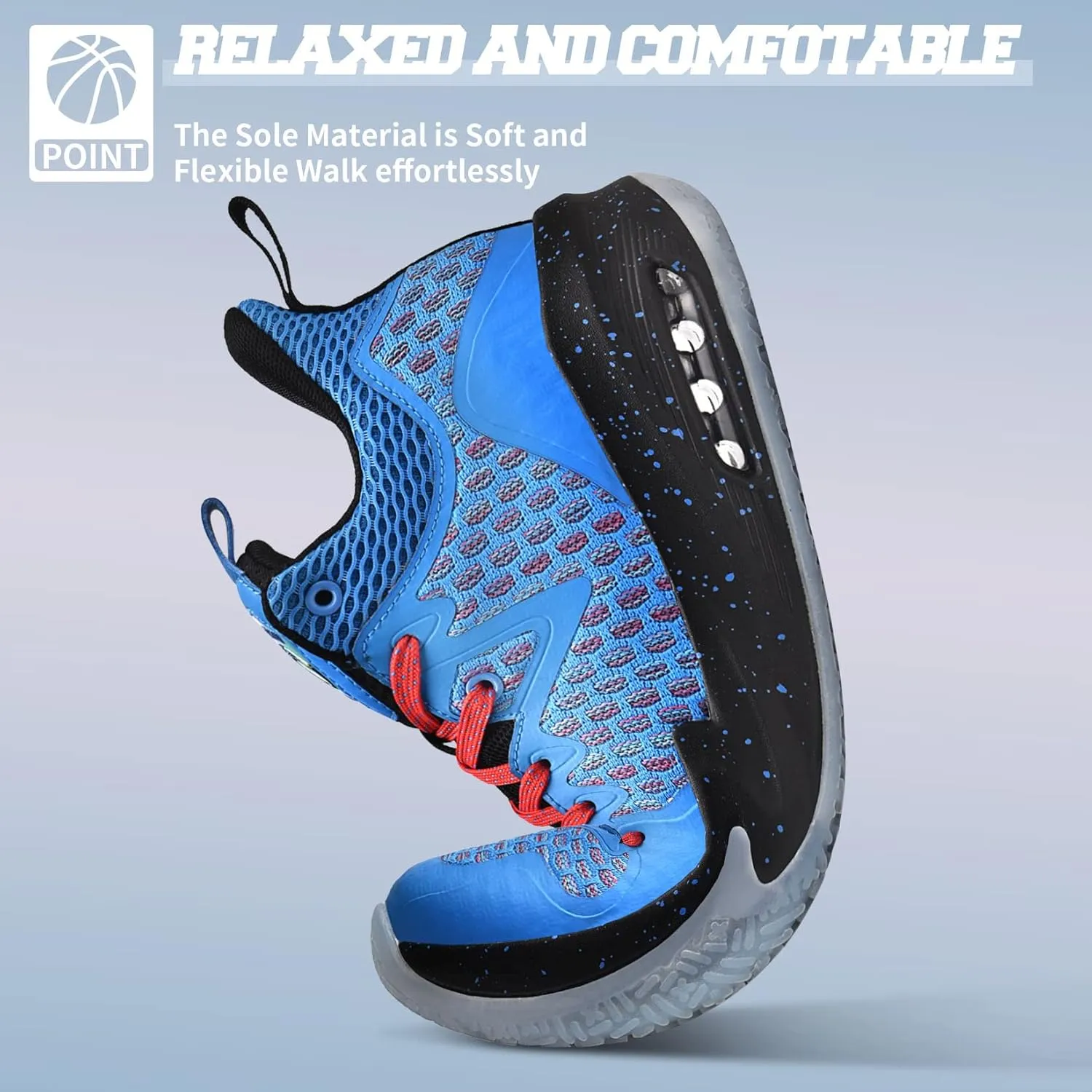 ASHION Men Basketball Shoes Arch Support Mens Sneakers Anti Slip Breathable Comfortable High Top Sports Running Walking Tennis Shoes