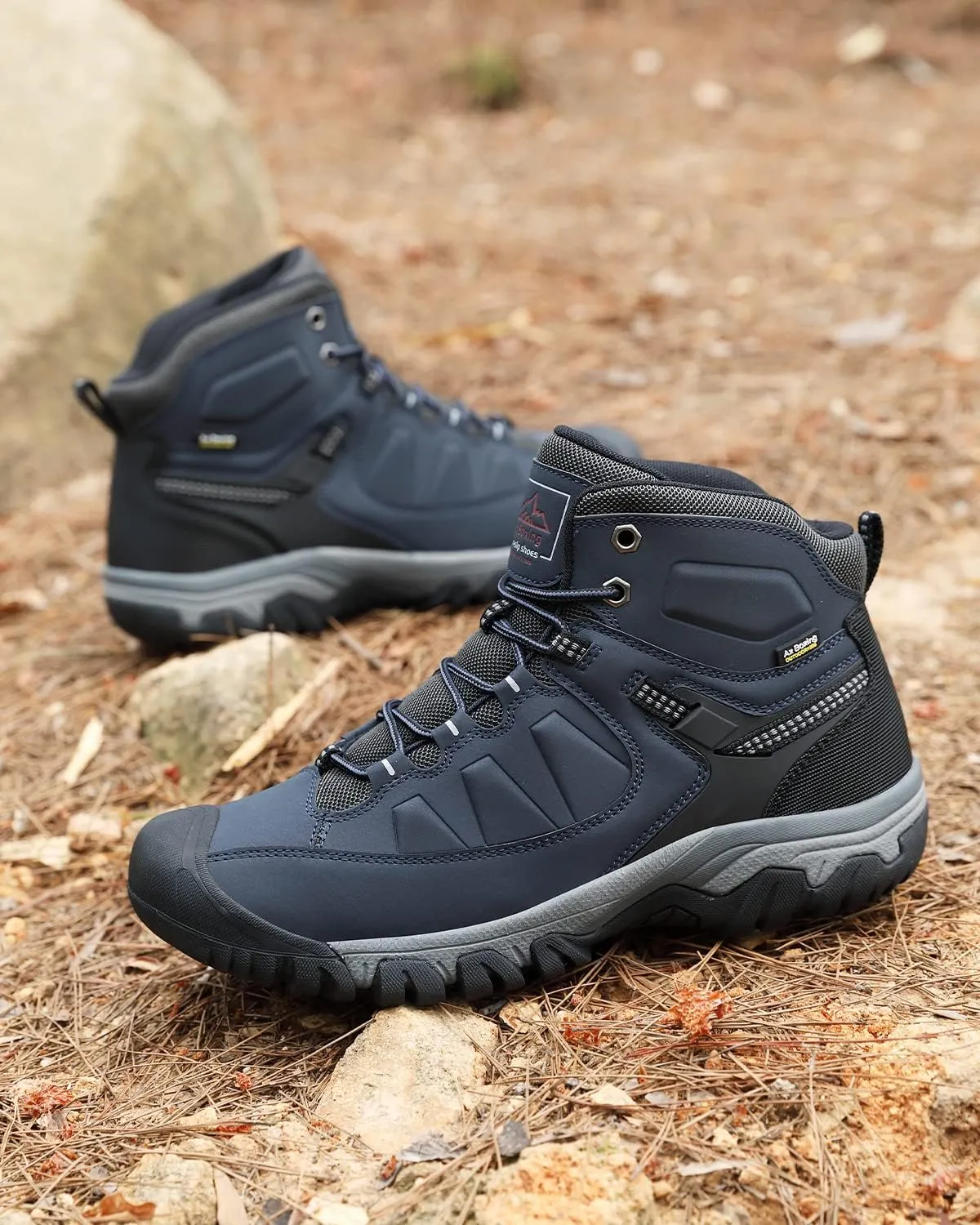 ASTERO Men Hiking Boot Warm Ankle Booties Non-slip Winter Shoes Snow Footwear for Male Climbing