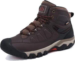 ASTERO Men Hiking Boot Warm Ankle Booties Non-slip Winter Shoes Snow Footwear for Male Climbing