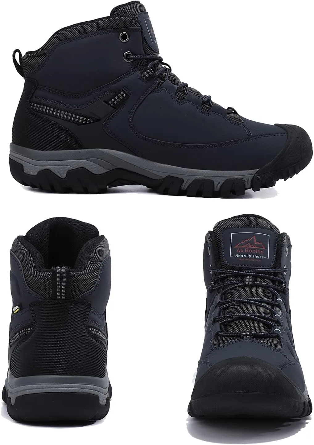 ASTERO Men Hiking Boot Warm Ankle Booties Non-slip Winter Shoes Snow Footwear for Male Climbing