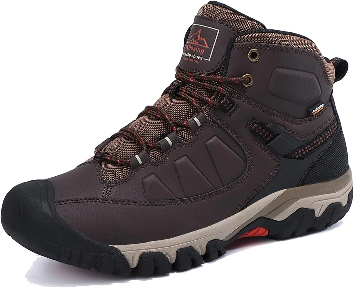 ASTERO Men Hiking Boot Warm Ankle Booties Non-slip Winter Shoes Snow Footwear for Male Climbing
