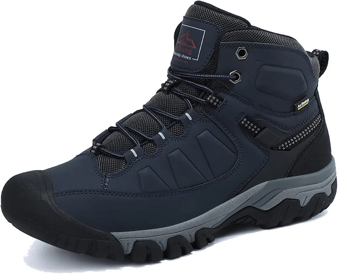ASTERO Men Hiking Boot Warm Ankle Booties Non-slip Winter Shoes Snow Footwear for Male Climbing