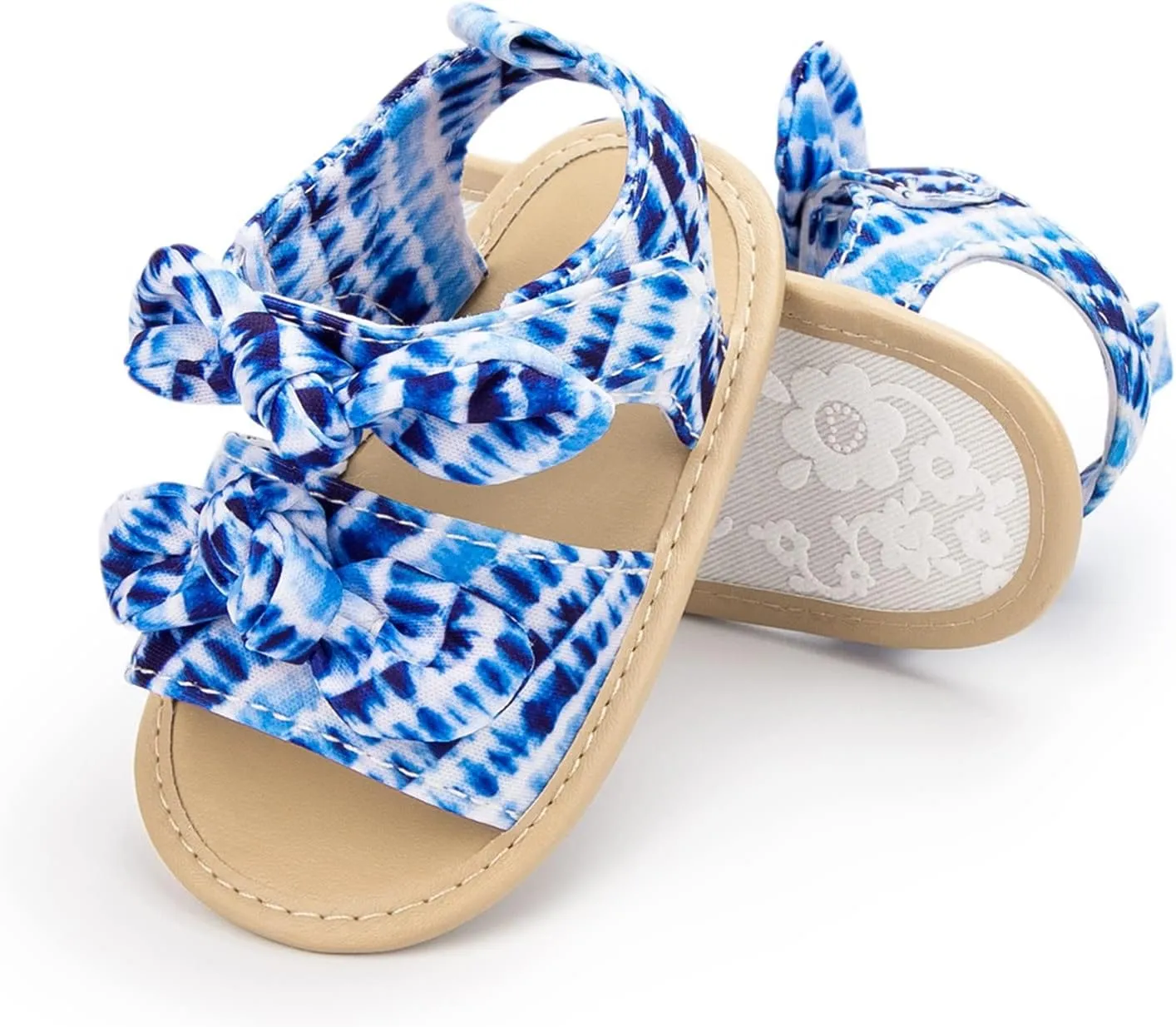 Baby Slippers Shoes Infant Girls Open Toe Bowknot Tie Dye Shoes First Walkers Shoes Summer Toddler Water Shoes Toddler 6