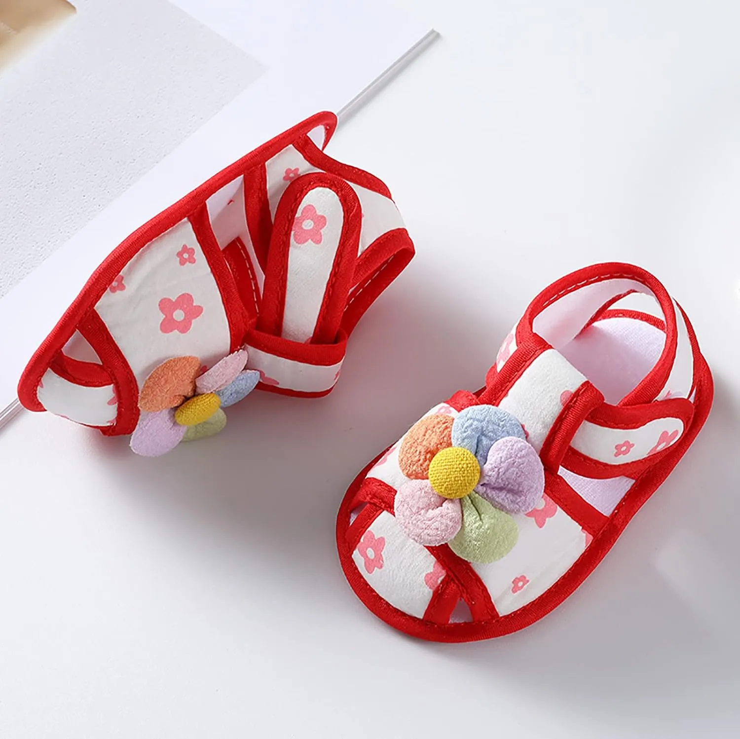 Baby Walking Shoes Boy 6-12 Months Infant Girls Open Toe Bowknot Tie Dye Shoes First Walkers Shoes Quilted Bodysuit