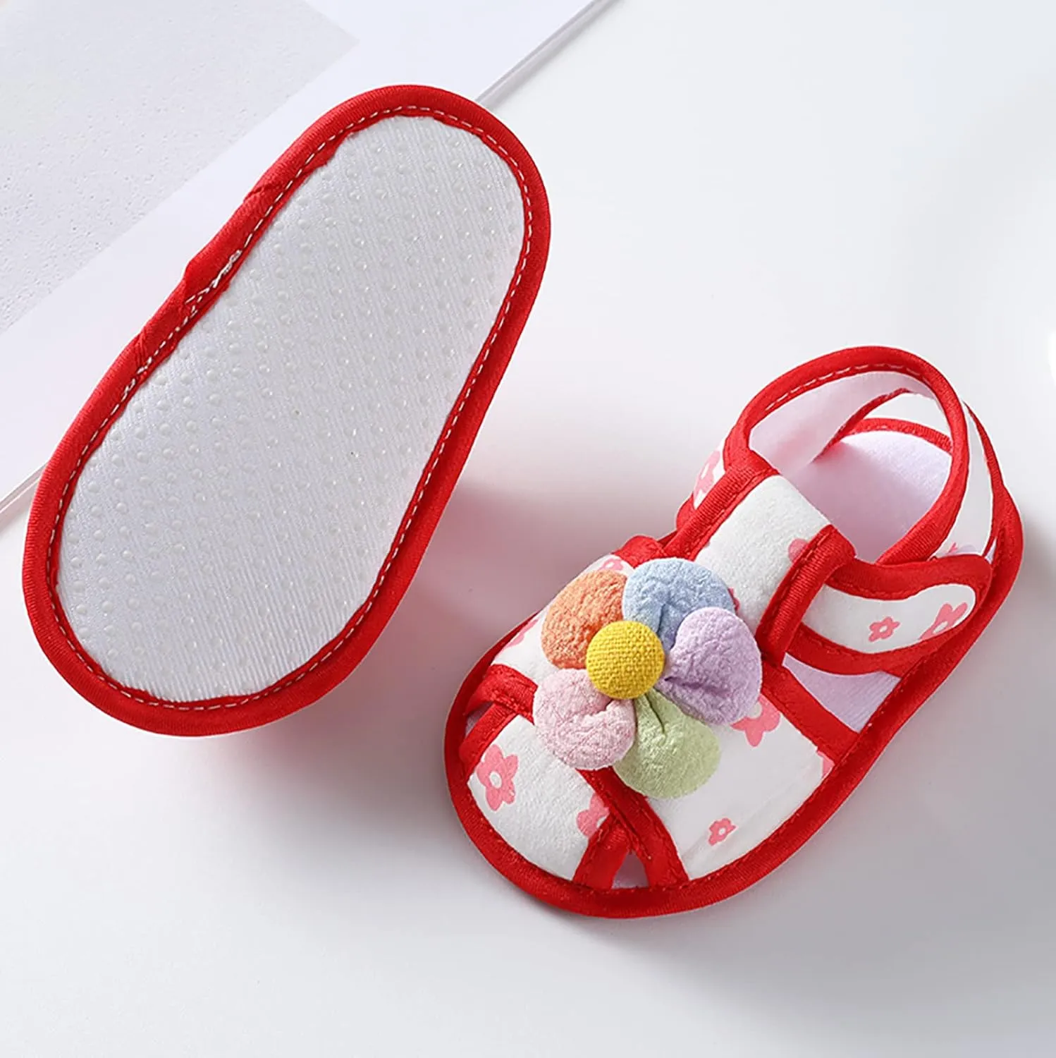 Baby Walking Shoes Boy 6-12 Months Infant Girls Open Toe Bowknot Tie Dye Shoes First Walkers Shoes Quilted Bodysuit