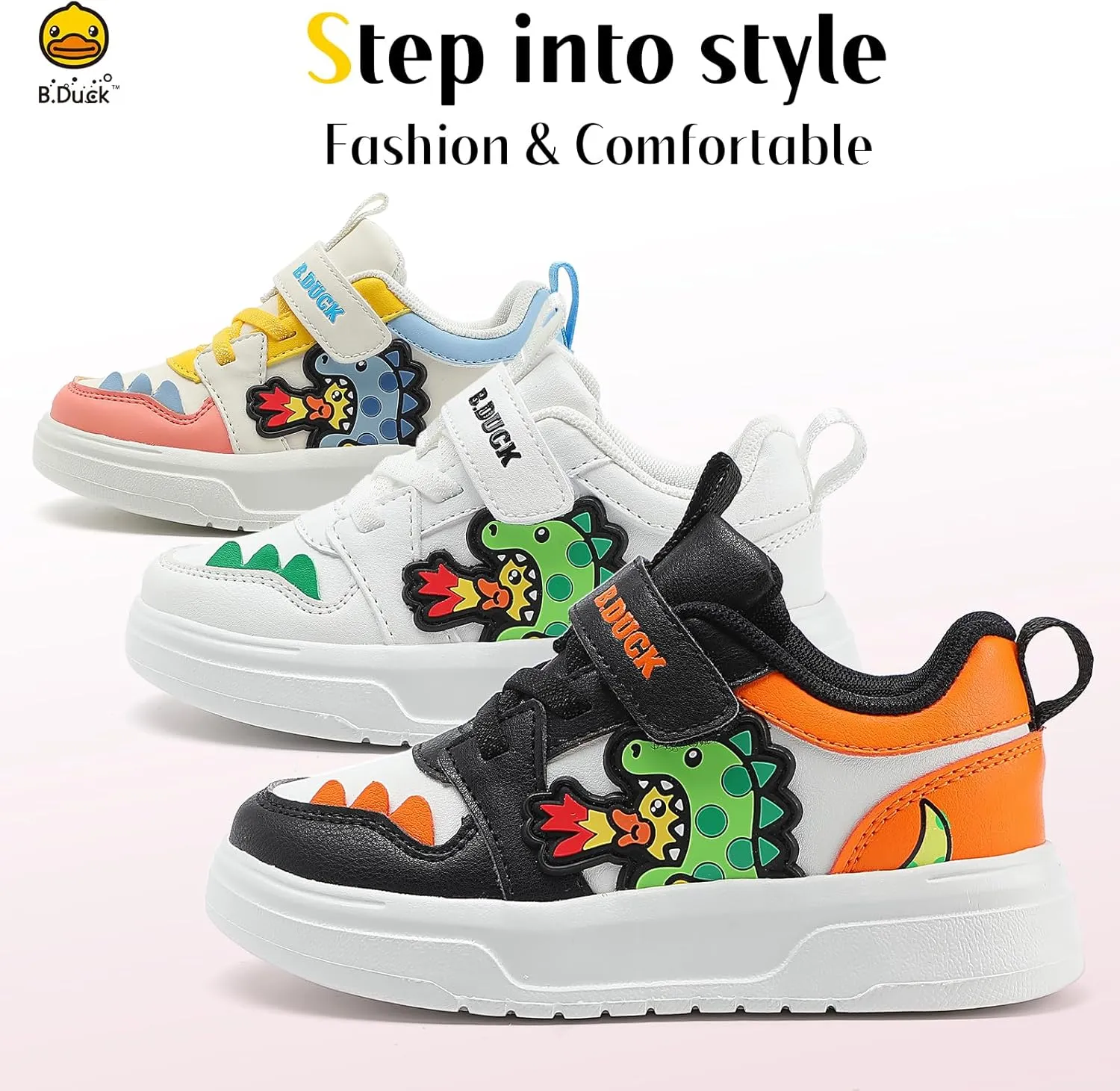 B.Duck Toddler Shoes for Girl and Boy [Comfortable & Fashionable] Kids Shoe Toddler Tennis Shoes Toddler Sneakers for Toddler/Little Kid Toddler Shoes Size 6-Big Kid 1
