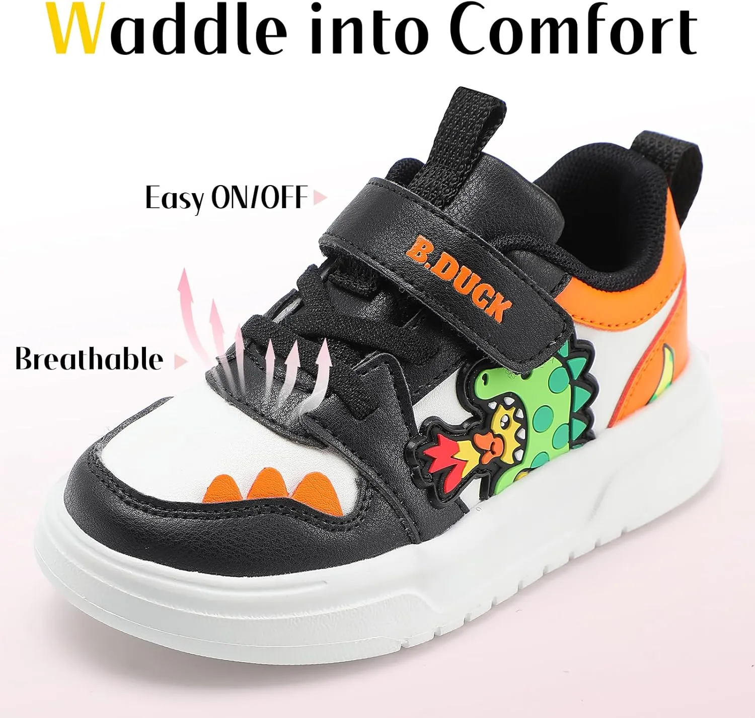 B.Duck Toddler Shoes for Girl and Boy [Comfortable & Fashionable] Kids Shoe Toddler Tennis Shoes Toddler Sneakers for Toddler/Little Kid Toddler Shoes Size 6-Big Kid 1