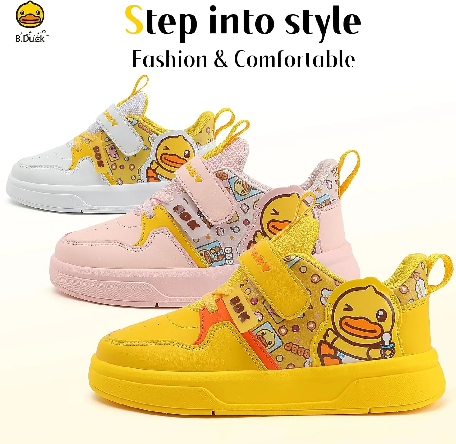 B.Duck Toddler Shoes for Girl and Boy [Comfortable & Fashionable] Kids Shoe Toddler Tennis Shoes Toddler Sneakers for Toddler/Little Kid Toddler Shoes Size 6-Big Kid 1