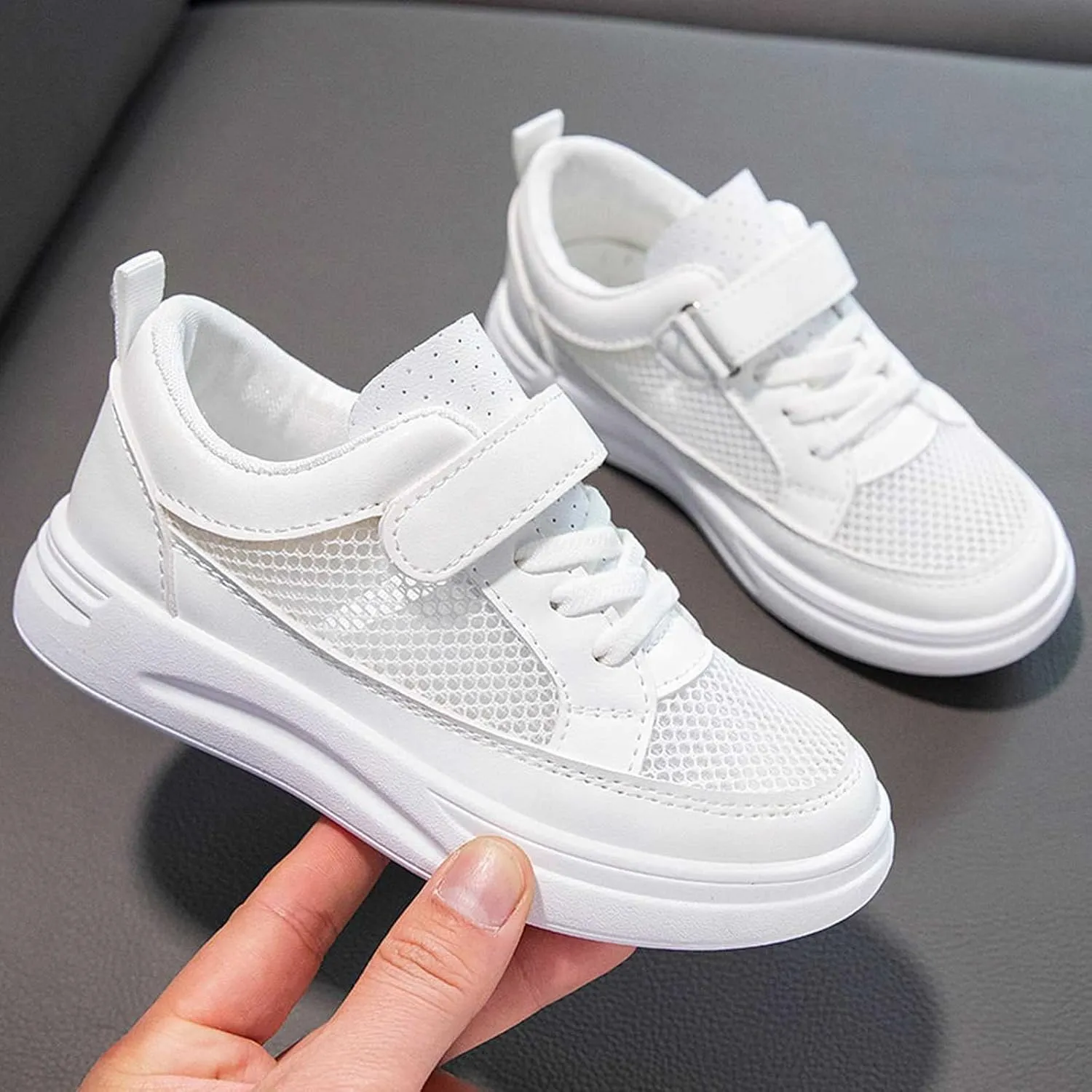 Boys Girls Mesh Breathable Non Slip Tennis Shoes Casual Running Sports Walking Athletic Shoes Comfort Sneakers