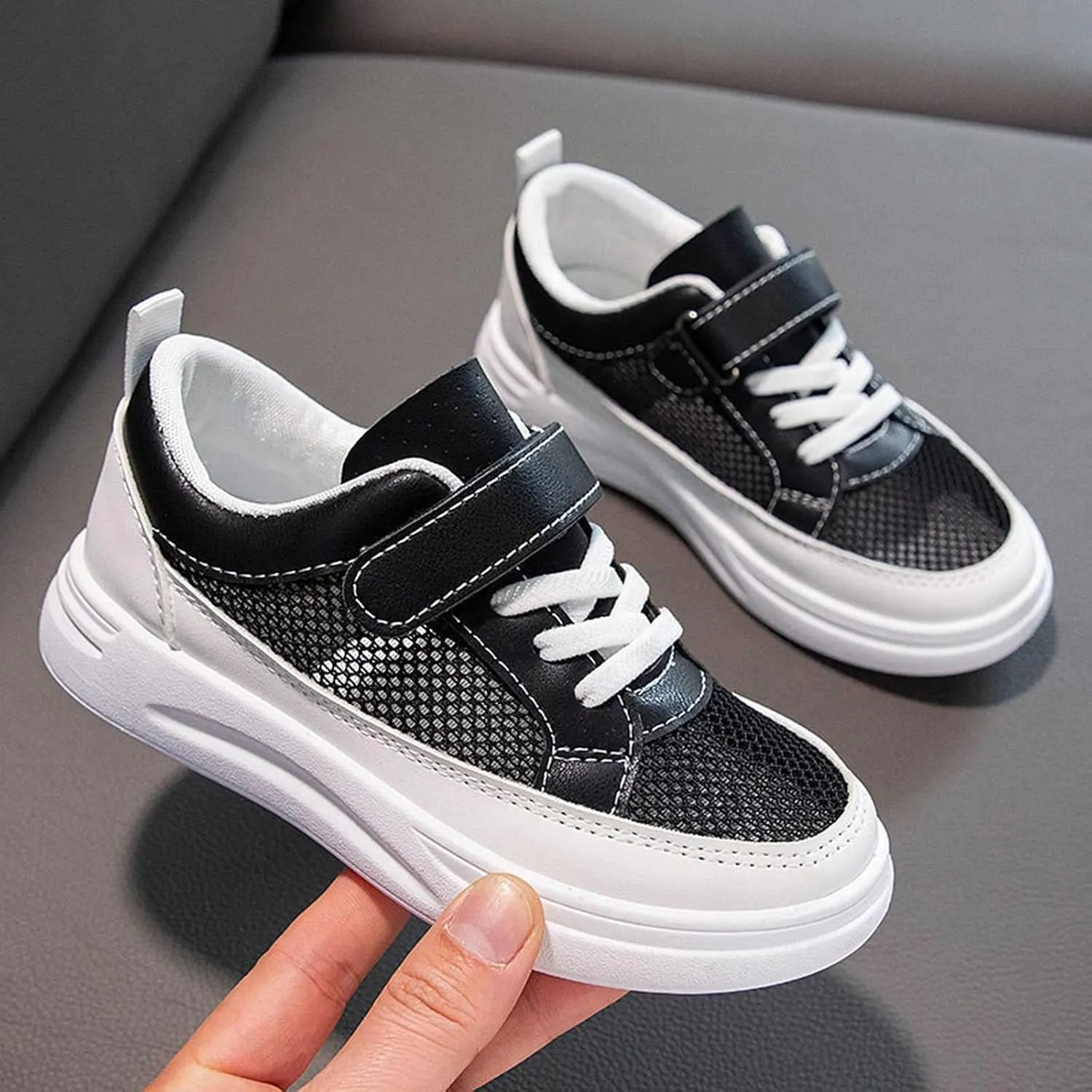 Boys Girls Mesh Breathable Non Slip Tennis Shoes Casual Running Sports Walking Athletic Shoes Comfort Sneakers
