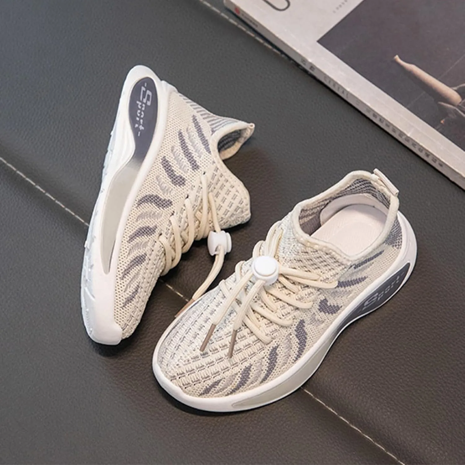 Boys Girls Mesh Breathable Sneakers Kids Toddler Lightweight Non-Slip Hook and Loop Causal Walking Running Shoes