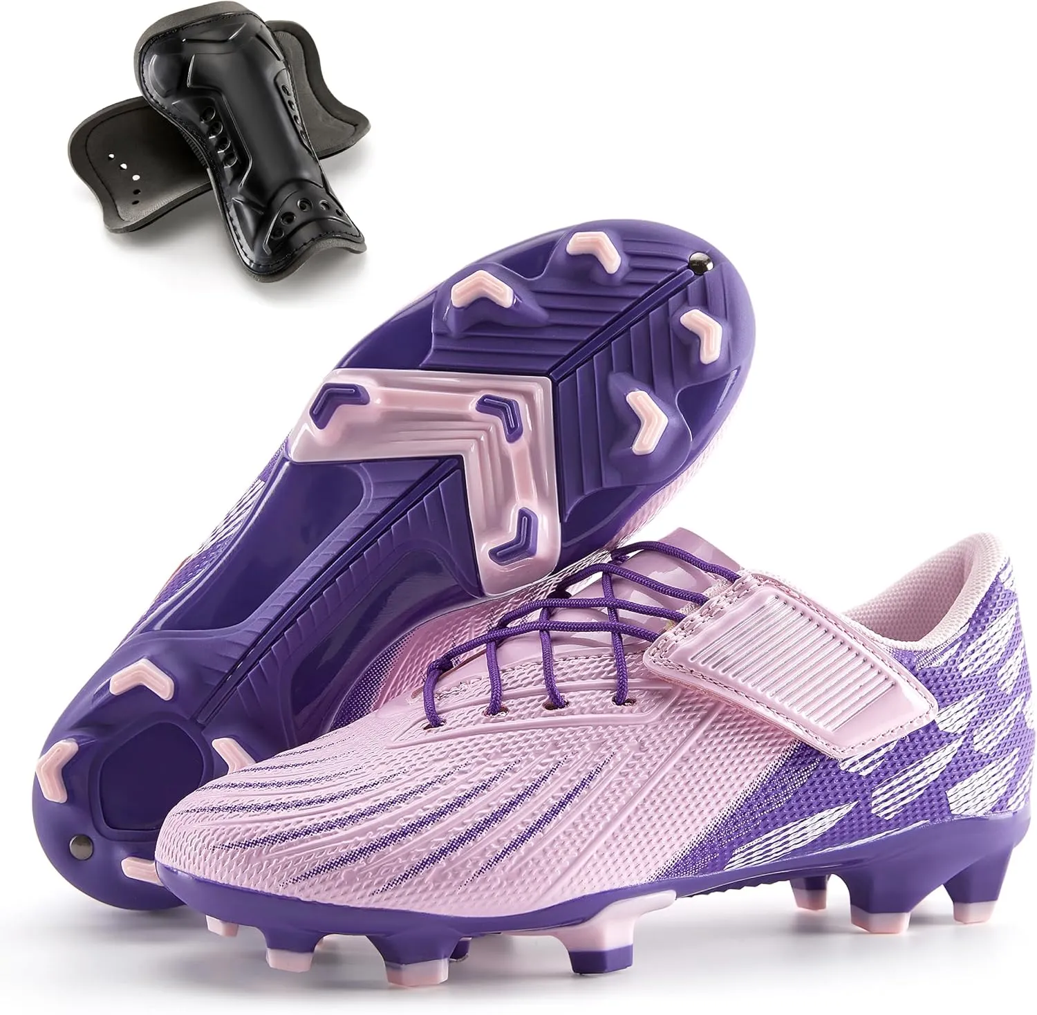 Boys Girls Soccer Cleats Athletic Outdoor Football Shoes Training Lightweight Unisex-Child Youth Futsal Indoor Turf Firm Artificial Ground Flexible Durable Comfortable Leadoff Traction Breathable