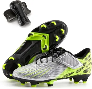 Boys Girls Soccer Cleats Athletic Outdoor Football Shoes Training Lightweight Unisex-Child Youth Futsal Indoor Turf Firm Artificial Ground Flexible Durable Comfortable Leadoff Traction Breathable
