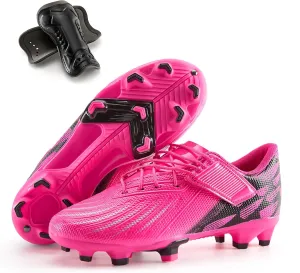 Boys Girls Soccer Cleats Athletic Outdoor Football Shoes Training Lightweight Unisex-Child Youth Futsal Indoor Turf Firm Artificial Ground Flexible Durable Comfortable Leadoff Traction Breathable