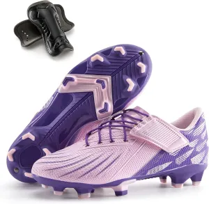 Boys Girls Soccer Cleats Athletic Outdoor Football Shoes Training Lightweight Unisex-Child Youth Futsal Indoor Turf Firm Artificial Ground Flexible Durable Comfortable Leadoff Traction Breathable
