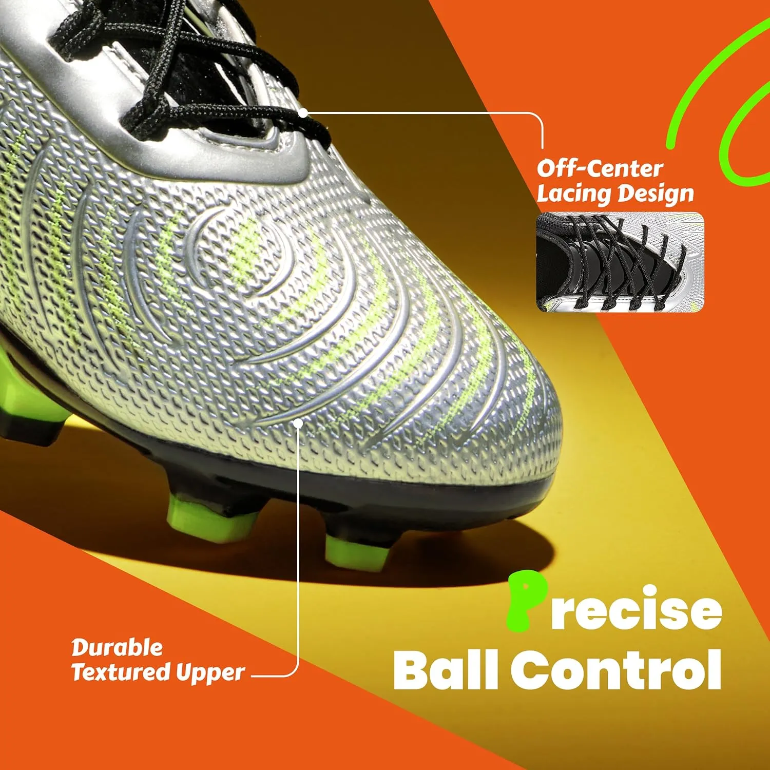 Boys Girls Soccer Cleats Athletic Outdoor Football Shoes Training Lightweight Unisex-Child Youth Futsal Indoor Turf Firm Artificial Ground Flexible Durable Comfortable Leadoff Traction Breathable