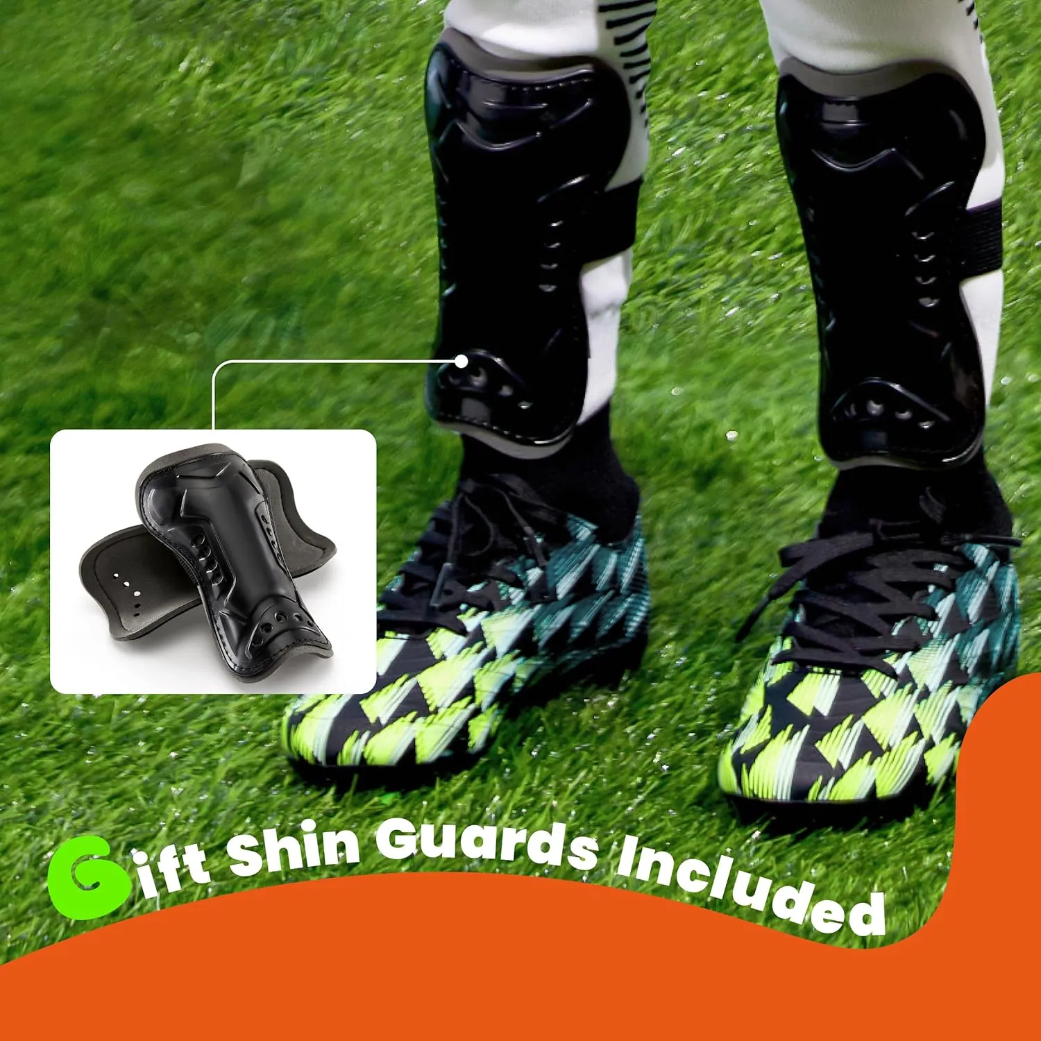 Boys Girls Soccer Cleats High Top Lightweight Training Football Shoes Little Big Kid Youth Firm Ground Athletic Outdoor Turf Indoor Lace Up Non-Slip Comfortable Durable Flexible Traction Breathable