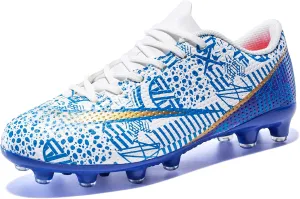 Boys Girls Soccer Shoes Kids Football Cleats Turf Indoor Low-Top Non-Slip Sneakers for Youth