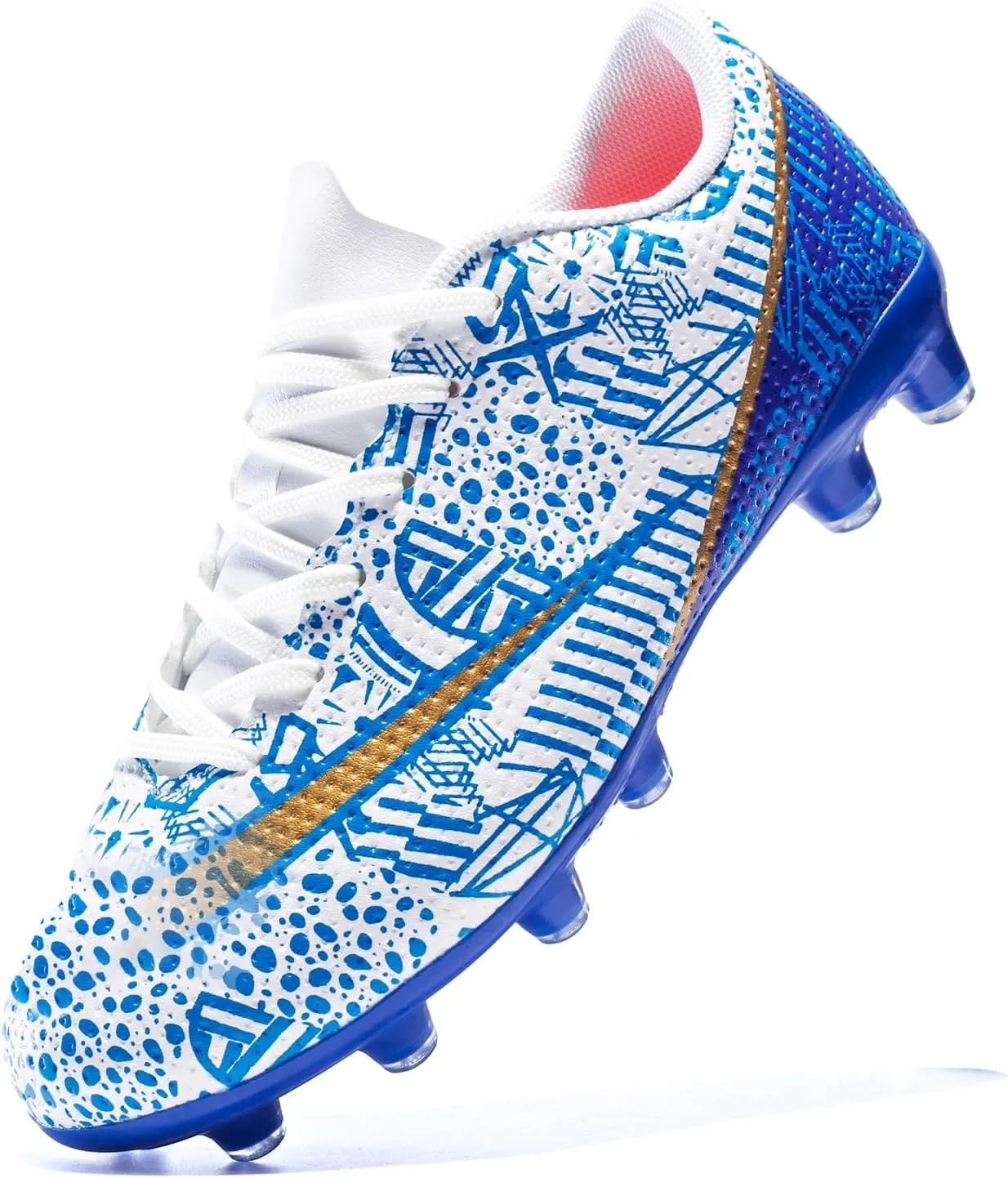 Boys Girls Soccer Shoes Kids Football Cleats Turf Indoor Low-Top Non-Slip Sneakers for Youth