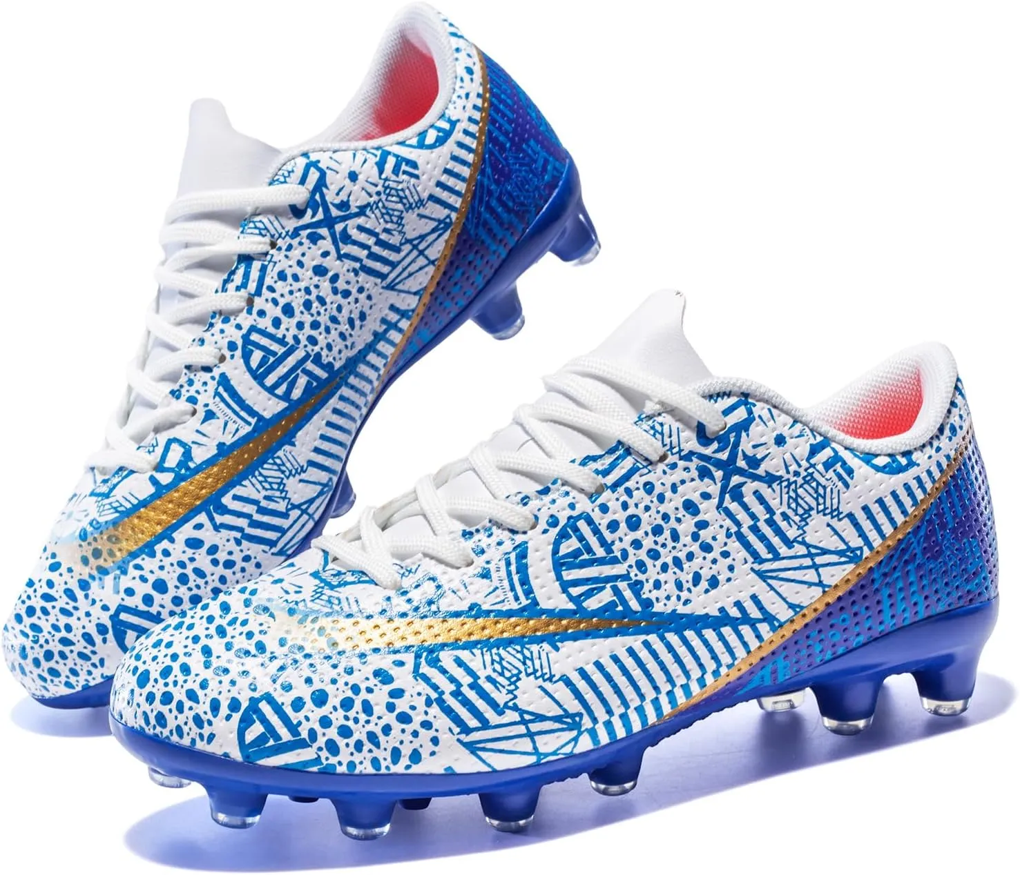 Boys Girls Soccer Shoes Kids Football Cleats Turf Indoor Low-Top Non-Slip Sneakers for Youth