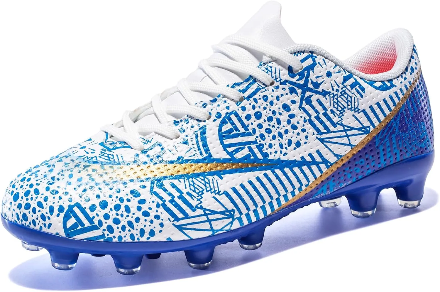 Boys Girls Soccer Shoes Kids Football Cleats Turf Indoor Low-Top Non-Slip Sneakers for Youth