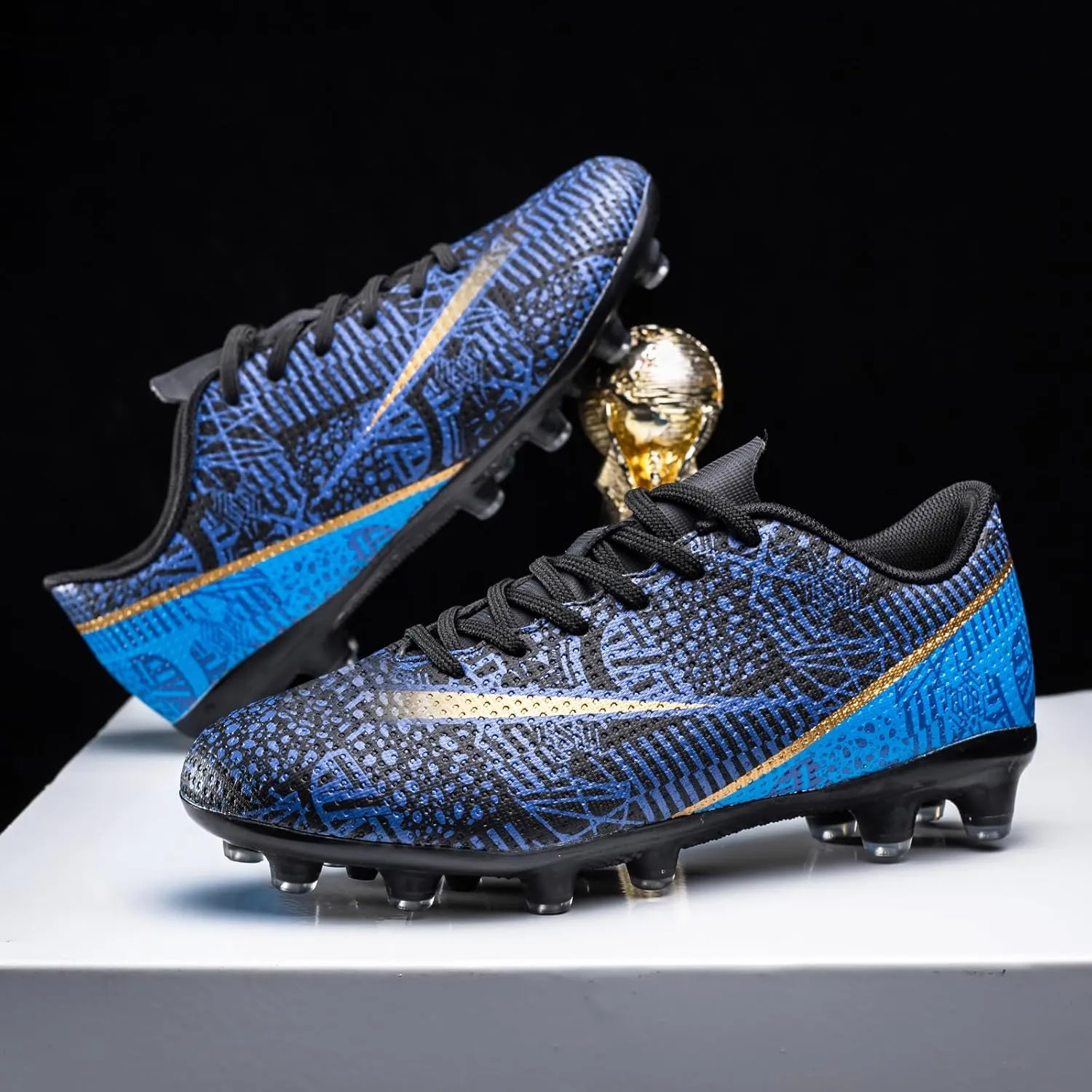 Boys Girls Soccer Shoes Kids Football Cleats Turf Indoor Low-Top Non-Slip Sneakers for Youth