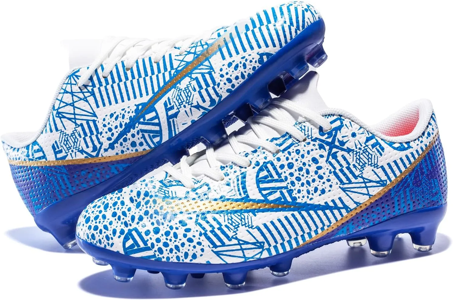 Boys Girls Soccer Shoes Kids Football Cleats Turf Indoor Low-Top Non-Slip Sneakers for Youth