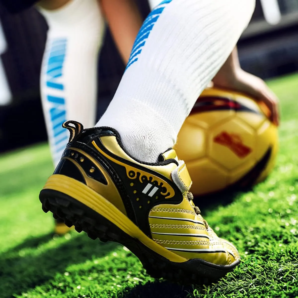 Boys Kids Youth Soccer Cleats Anti-Slip Football Boot Artificial Ground Soccer Shoes