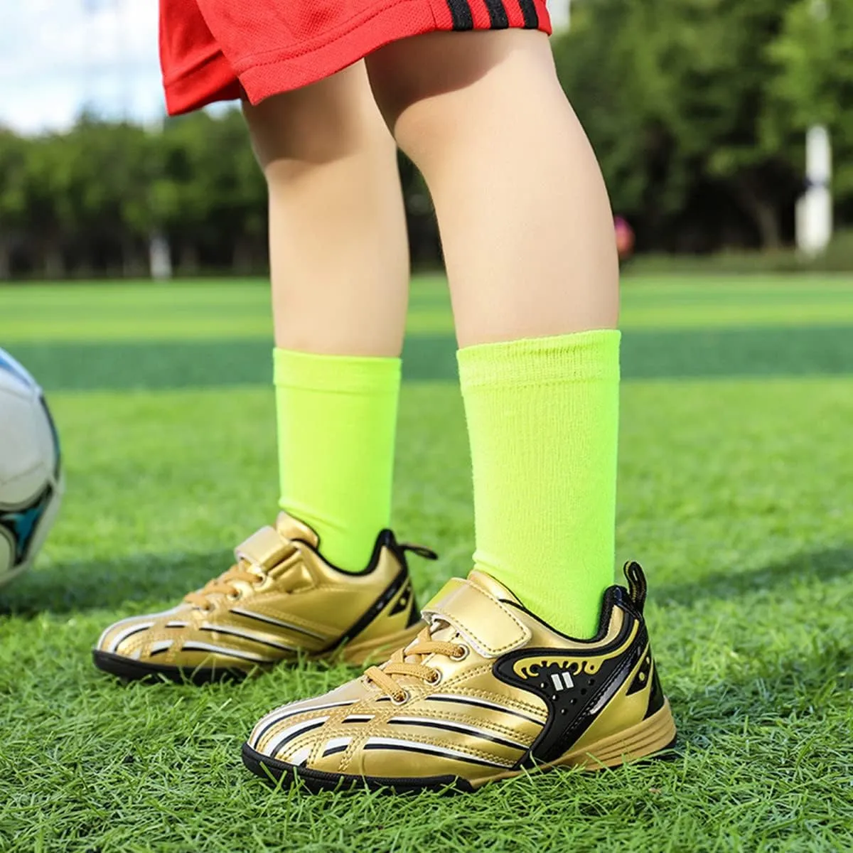 Boys Kids Youth Soccer Cleats Anti-Slip Football Boot Artificial Ground Soccer Shoes