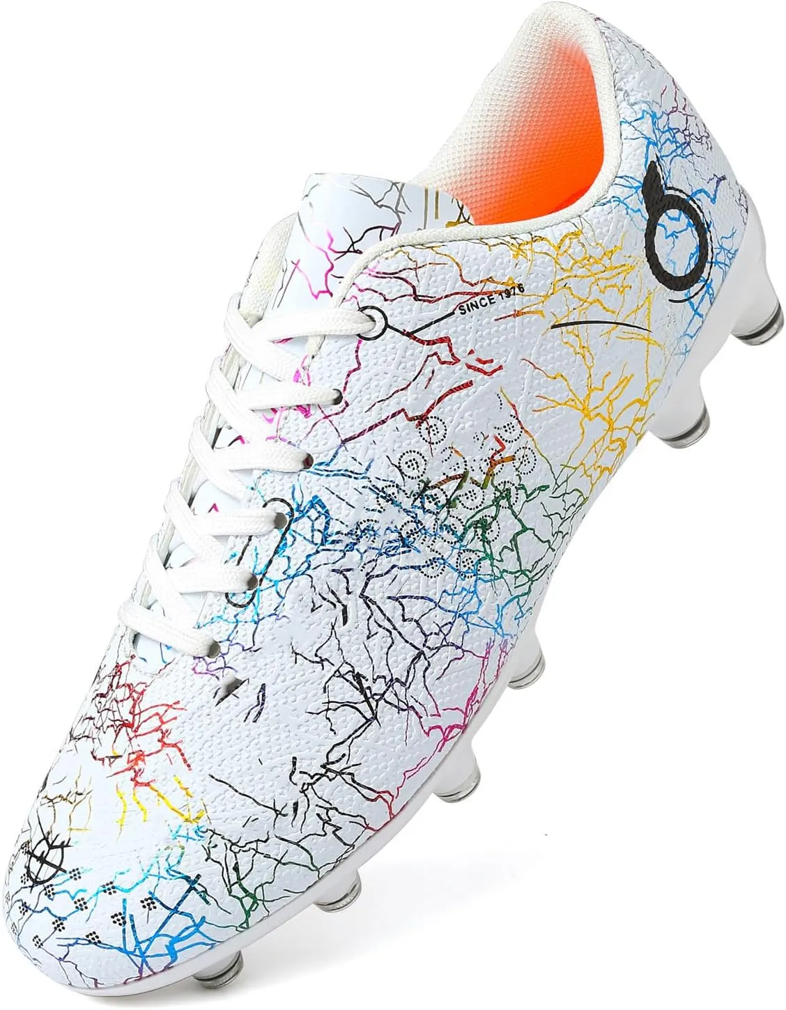 Boys' Soccer Shoes Kids Firm Ground Soccer Cleats Girls Athletic Sneakers Outdoor Turf Football Shoes for Little/Big Kid