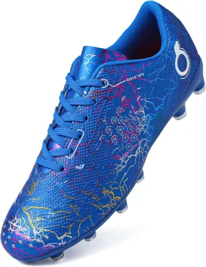 Boys' Soccer Shoes Kids Firm Ground Soccer Cleats Girls Athletic Sneakers Outdoor Turf Football Shoes for Little/Big Kid