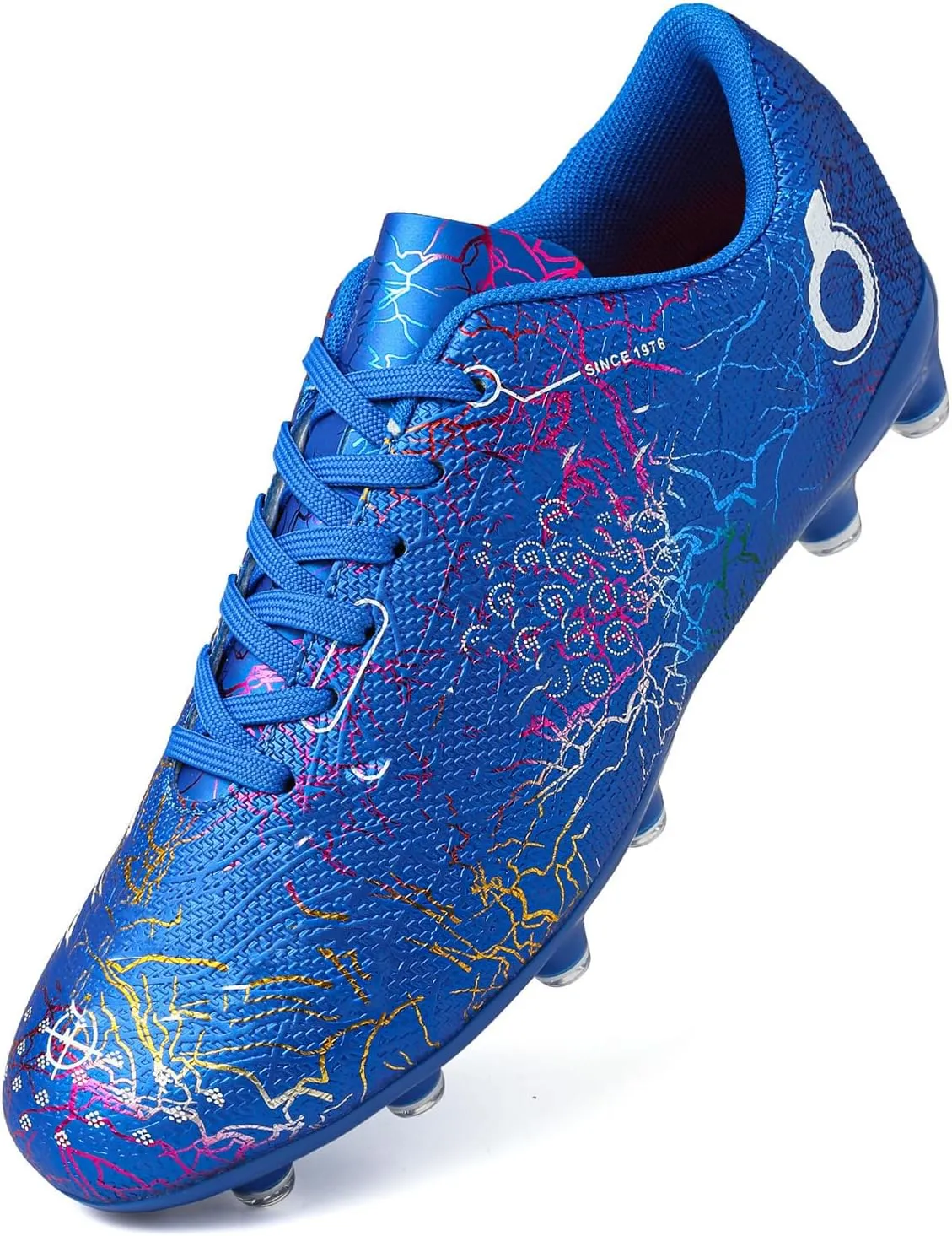 Boys' Soccer Shoes Kids Firm Ground Soccer Cleats Girls Athletic Sneakers Outdoor Turf Football Shoes for Little/Big Kid
