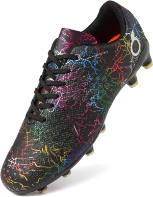 Boys' Soccer Shoes Kids Firm Ground Soccer Cleats Girls Athletic Sneakers Outdoor Turf Football Shoes for Little/Big Kid