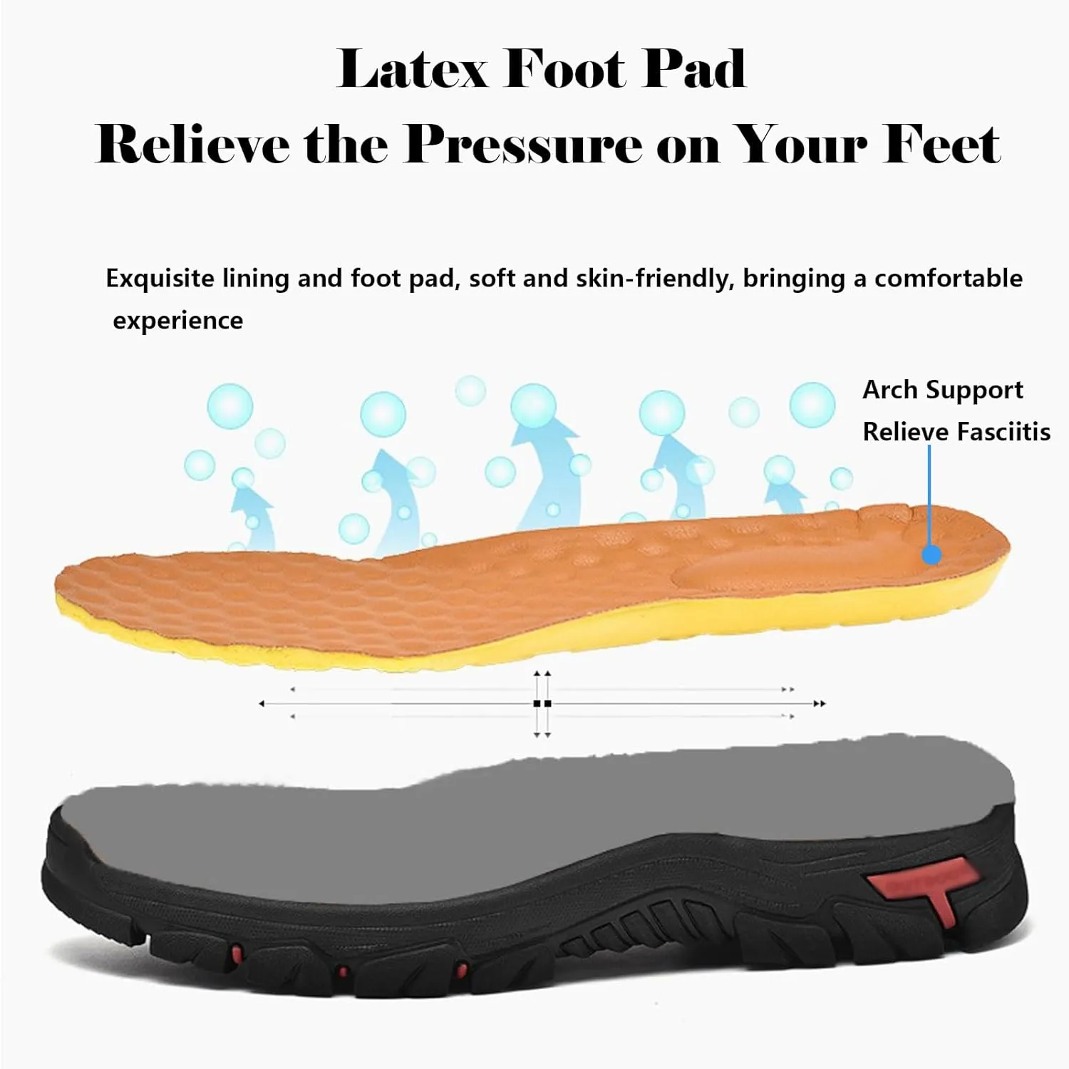 bumuam Men Slip on Loafers, Waterproof Leather Hiking Boots, Work Walking Shoes, Causal Comfortable Outdoor Sneakers, Lightweight,Breathable