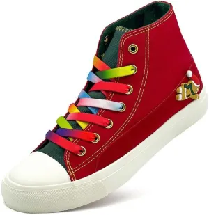 Canvas High Top Shoes for Women Men Fashion High Top Lace Up Sneakers Womens Mens Canvas Shoes Casual Tennis Walking Shoes Comfortable Breathable