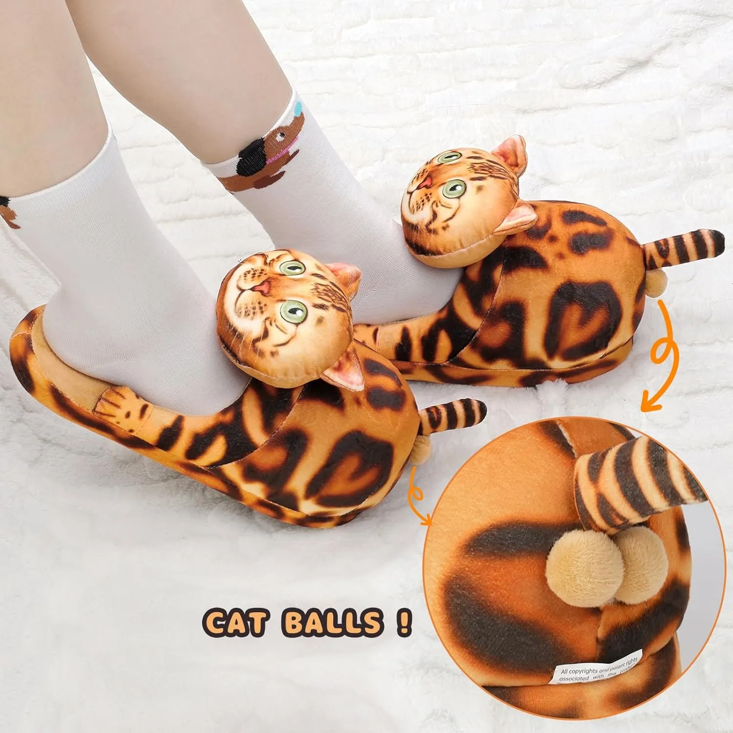 Cat Slippers for Women, Cute Fuzzy Animal Slippers For Indoor and Outdoor, Comfy Non-Slip Memory Foam Sole, Funny Cat Lover Gifts for Women