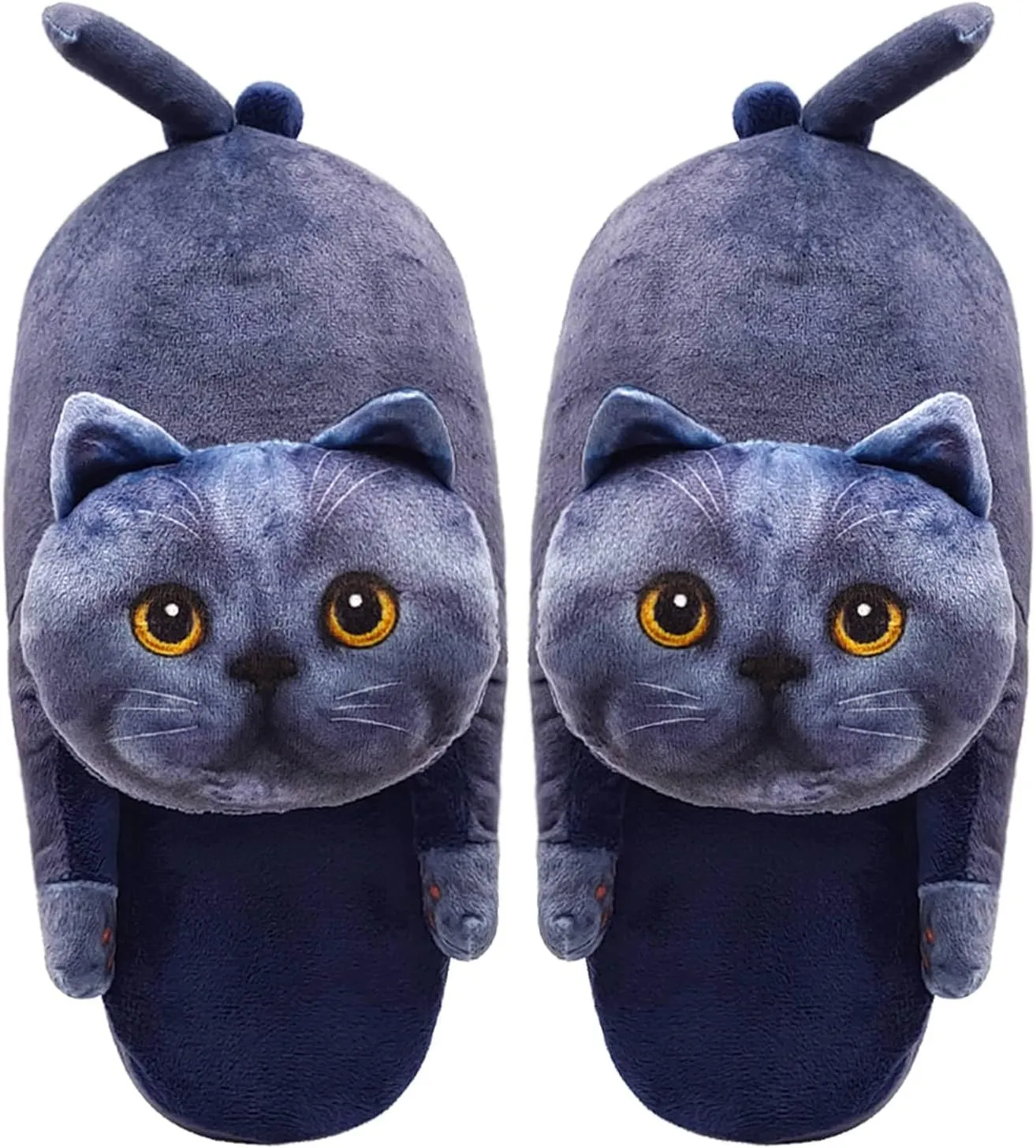 Cat Slippers for Women, Cute Fuzzy Animal Slippers For Indoor and Outdoor, Comfy Non-Slip Memory Foam Sole, Funny Cat Lover Gifts for Women