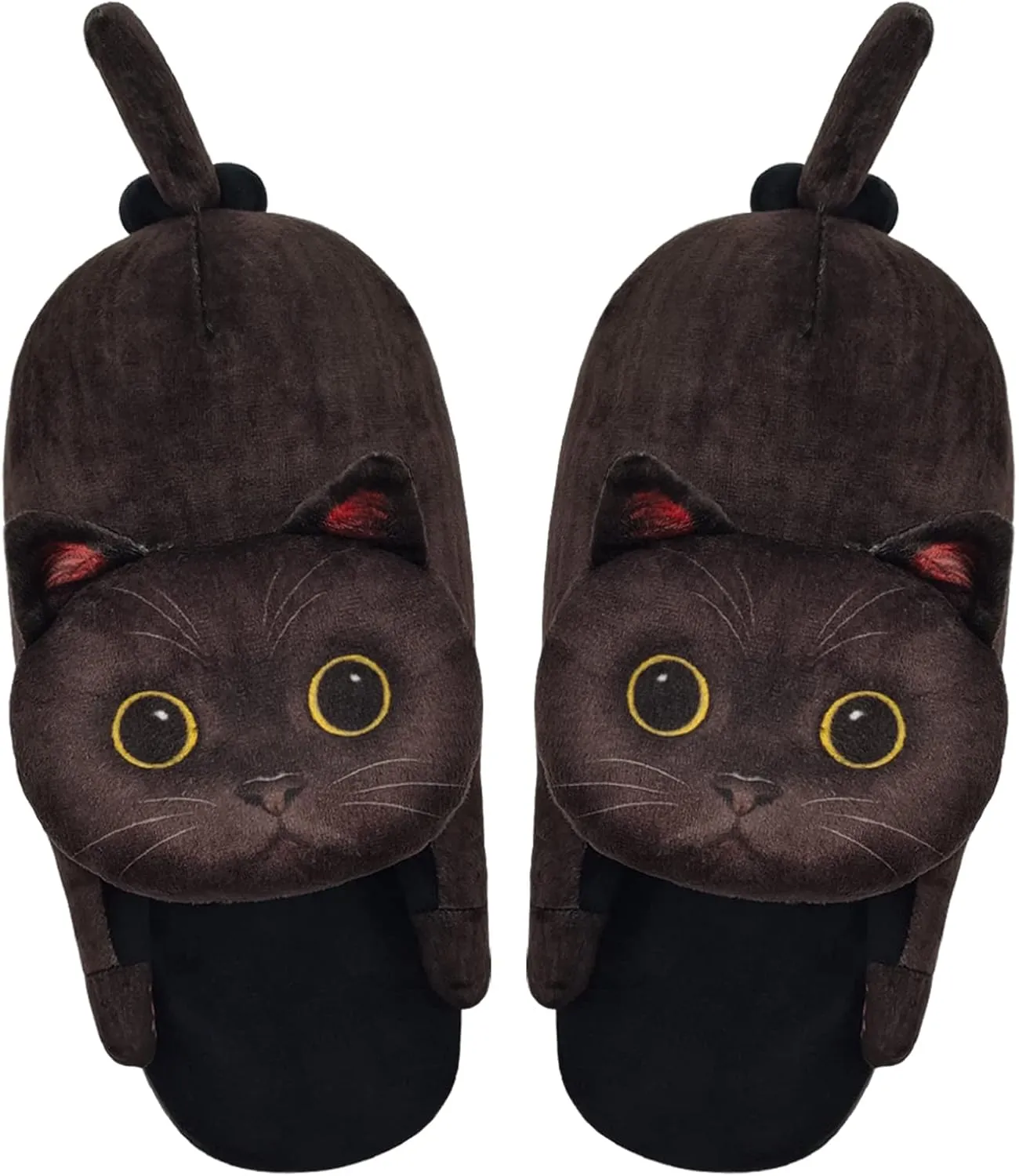 Cat Slippers for Women, Cute Fuzzy Animal Slippers For Indoor and Outdoor, Comfy Non-Slip Memory Foam Sole, Funny Cat Lover Gifts for Women