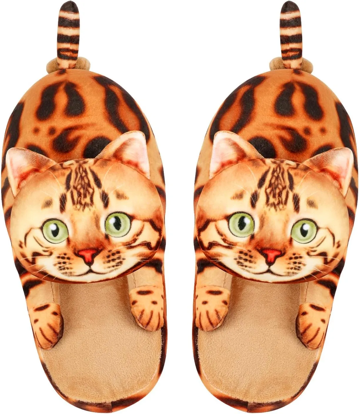 Cat Slippers for Women, Cute Fuzzy Animal Slippers For Indoor and Outdoor, Comfy Non-Slip Memory Foam Sole, Funny Cat Lover Gifts for Women