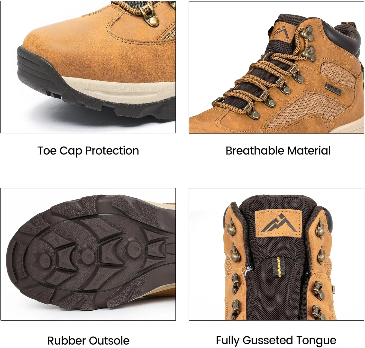 CC-Los Men's Waterproof Hiking Boots Outdoor Relaxed Fit Lightweight Size 7.5-14