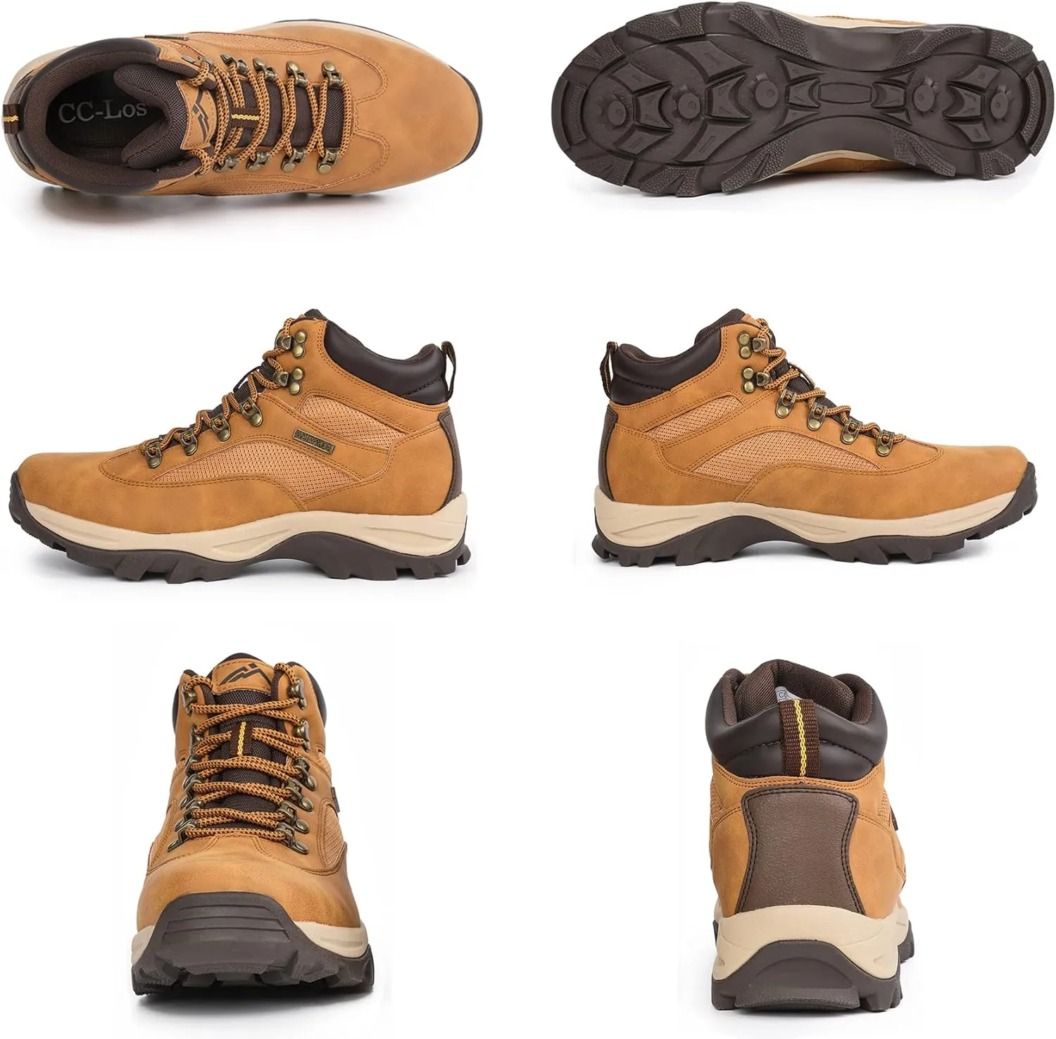 CC-Los Men's Waterproof Hiking Boots Outdoor Relaxed Fit Lightweight Size 7.5-14