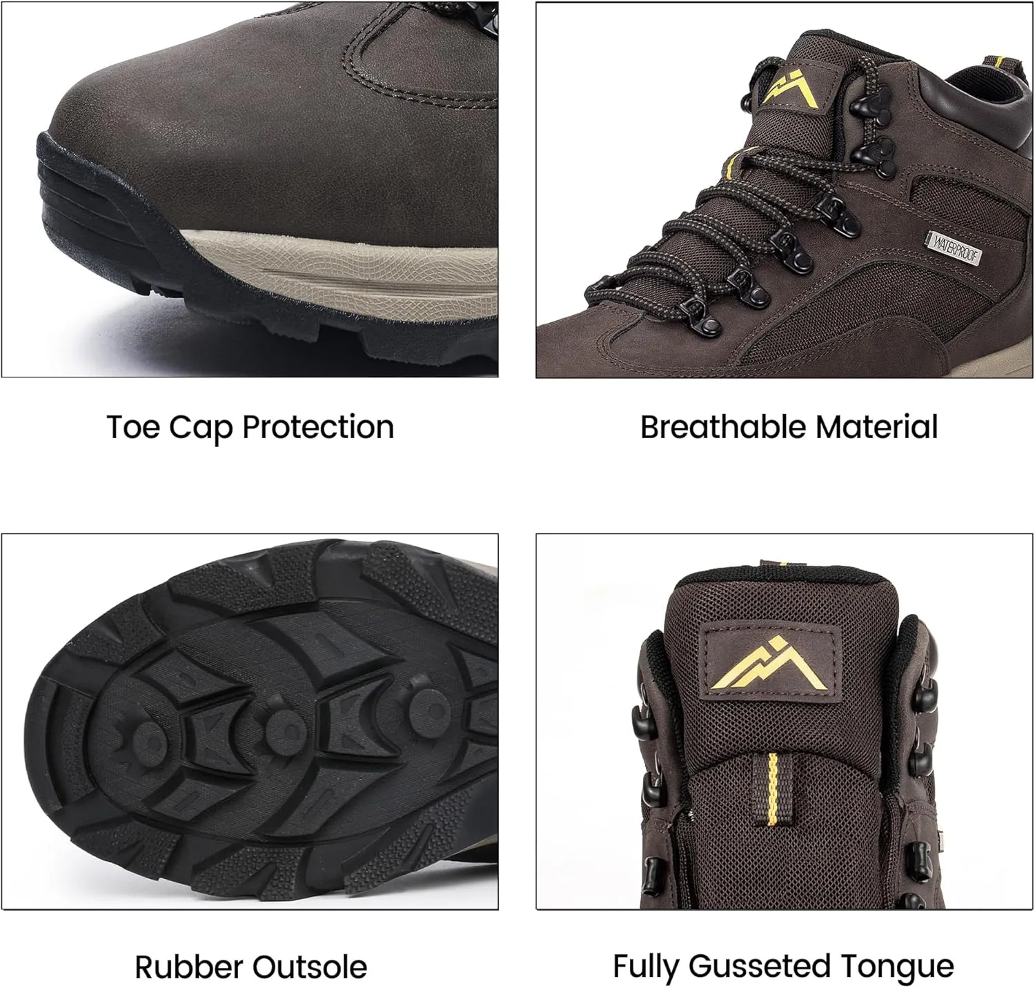CC-Los Men's Waterproof Hiking Boots Outdoor Relaxed Fit Lightweight Size 7.5-14