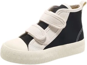 Children's Casual Canvas Shoes High Top Hook&Loop Sneakers for Boys and Girls