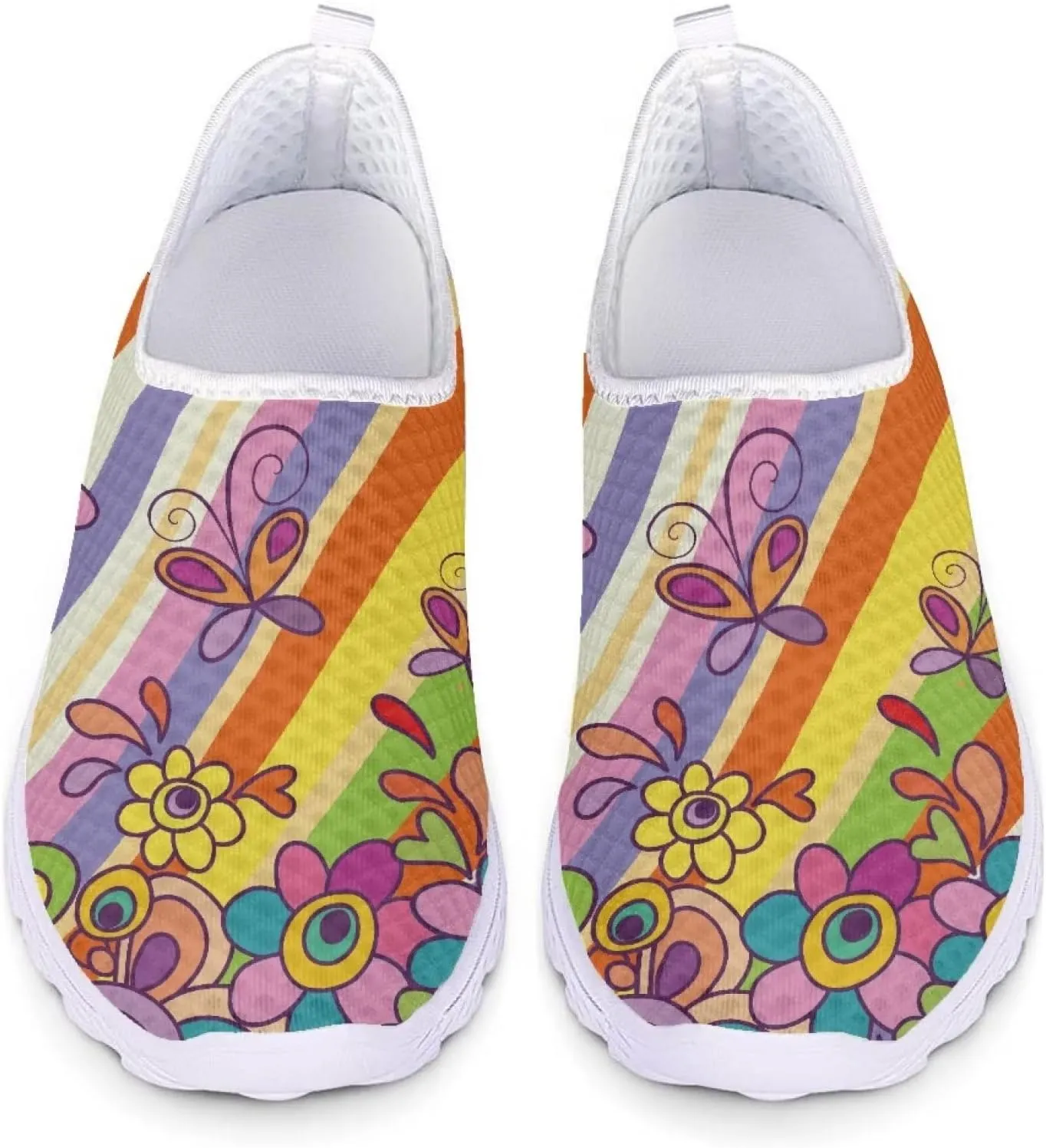 Coloranimal Funny Animal Puzzle Air Mesh Beach Water Flat Sneakers for Women US5-12